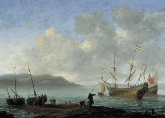 Reinier Nooms Ships in a bay.